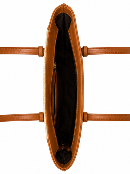 Oliveria Structured Tote – Caramel Beige
