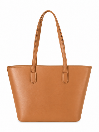 Oliveria Structured Tote – Caramel Beige