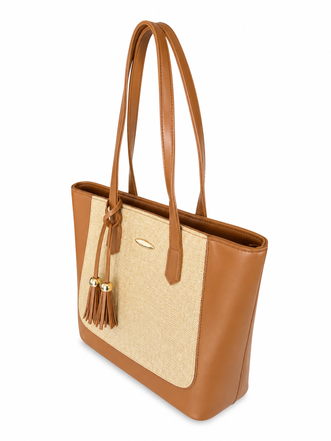 Oliveria Structured Tote – Caramel Beige